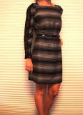 HM1206.3 Vestido Reto Missoni, Mangas Renda e Metais TAM P