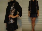 HM1207- Camisa Seda com Detalhe Paete Tigre TAM P