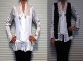 HM1220 Camisa com gola-laçarote Offwhite TAM P