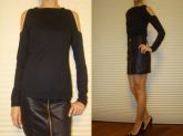 HM1218.1 - Blusa de Malhão Preta com Ombros Nus TAM P