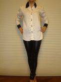 HM1203.1 - Camisa Bicolor OffWhite e Preto TAM P